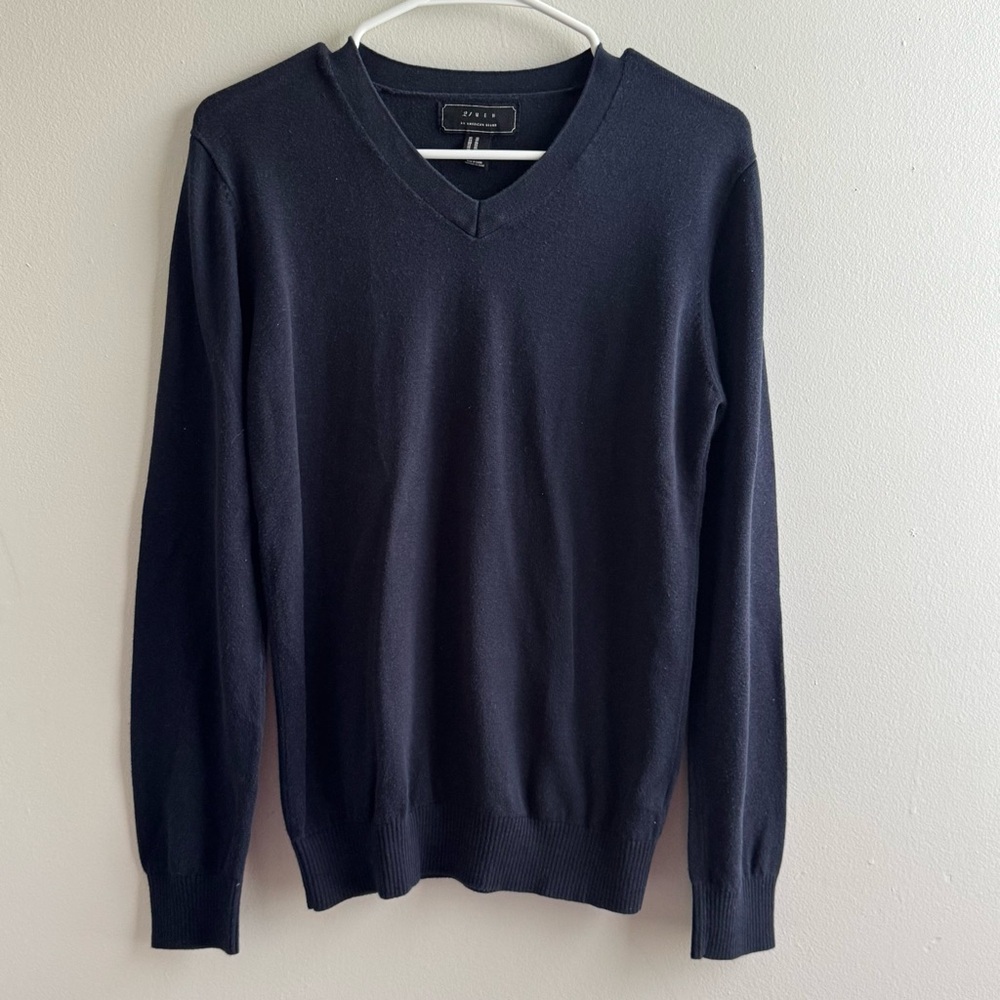 21men Blue V-Neck Sweater Classic Knit